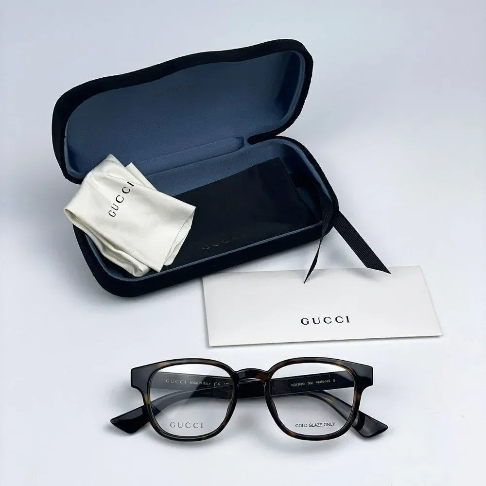 SALE! NEW Gucci GG1343O 002 Dark Havana Oval Unisex Eyeglasses